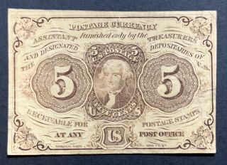 1st Issue 1862 Five Cents Fractional Currency Jefferson 5c Bank Note Civil War