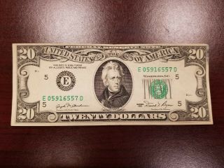 Series 1981 $20 Dollar Bill Note Frn Richmond E05916557d Crisp