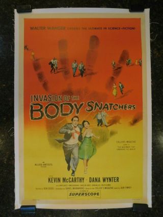 Invasion Of The Body Snatchers 1956 Movie Poster,  C8.  5 Vfine/near