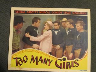 Too Many Girls - 1940 Lobby Card,  Soup To Nuts Photo