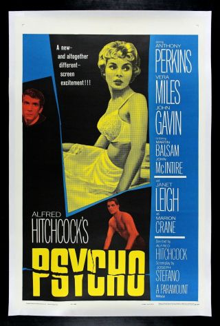 Psycho ✯ Cinemasterpieces Vintage Horror Movie Poster Hitchcock Nm - 1960