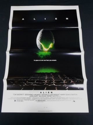 Alien 1979 Ridley Scott Sci - Fi Horror Tri - Folded 1 Sheet C10