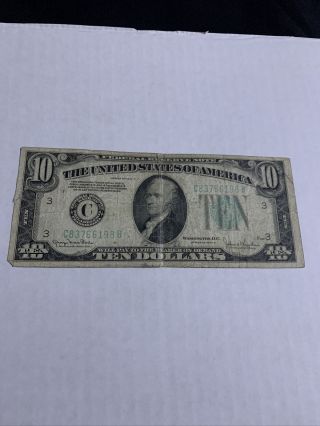 1934 D $10 Dollar Bill Green Seal