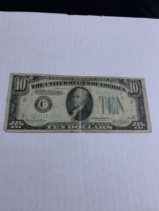 1934 D $10 Dollar Bill Green Seal 2