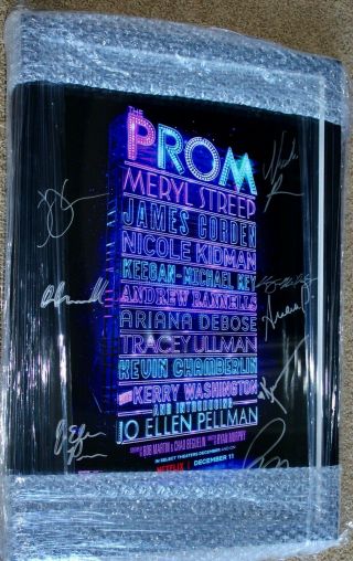 Prom Movie Poster Framed Hand Signed Autographed X 8 Netflix Promo Promotional