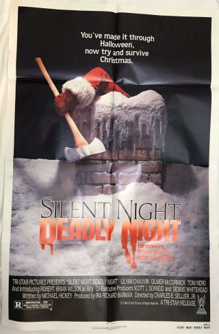 Silent Night Deadly Night 1984 Movie Poster Rare Halloween One Sheet