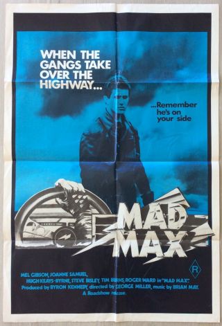 Mad Max Australian One Sheet Movie Poster
