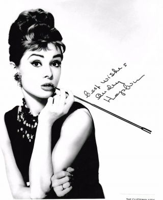 Audrey Hepburn.  Breakfast At Tiffany’s Hand Signed B&w 8x10 Photo Very Rare
