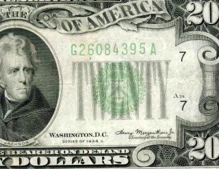 $20 1934 A Federal Reserve Note Daily Currency Combined