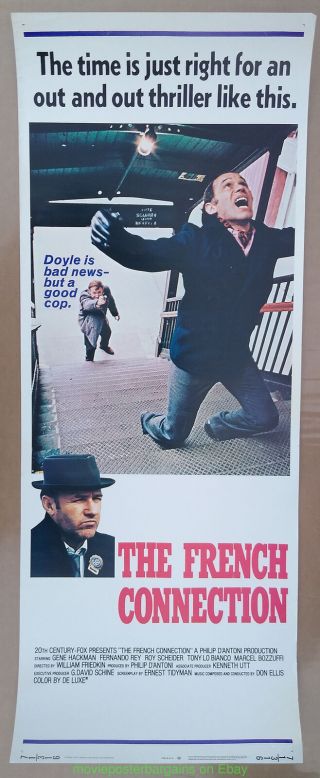 French Connection Movie Poster Insert Size 14x36 Inch Gene Hackman 1971