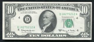 1963 - A $10 Frn Federal Reserve Note Cleveland,  Oh Uncirculated (e)