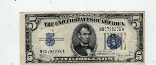 Series 1934 C Blue Seal $5 Five Dollars Silver Certificate Note