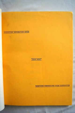 ORG MOVIE PROP 20th Fox STAR WARS 1976 Production Information Guide George Lucas 6
