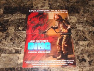 The Thing Rare Signed German Movie Poster John Carpenter,  Photo Proof