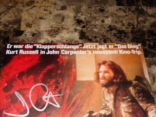The Thing Rare Signed German Movie Poster John Carpenter,  Photo Proof 6