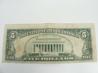 1977 A Five $5 Dollar Bill Misaligned/Misprint Error Front & Reverse 2