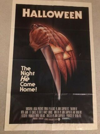Halloween Movie Poster John Carpenter One Sheet Blue Rating Box Variant