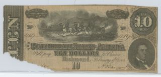 $10 1864 Csa Confederate States Of America Note