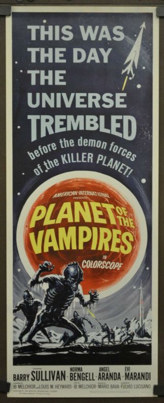 Planet Of The Vampires 1965 14x36 Rolled Movie Poster Barry Sullivan