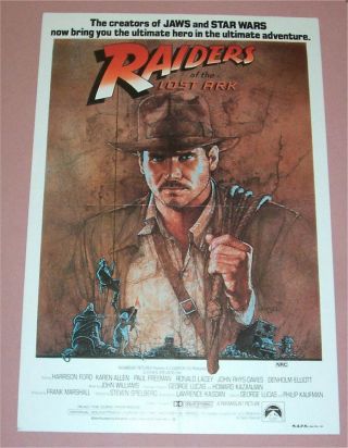 Raiders Of The Lost Ark - Australian One Sheet Poster 1981 Amsel Art