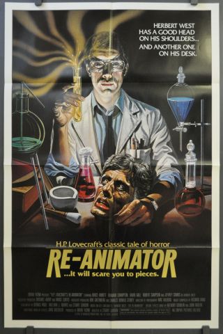 Re - Animator 1985 27x41 Movie Poster Jeffrey Combs Bruce Abbott Horror