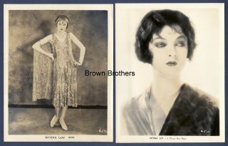 Vintage 1920s Hollywood Actress Lovely Myrna Loy Sequins & Portrait Photos (2)