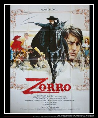 Zorro Alain Delon 4x6 Ft French Grande Movie Poster 1975