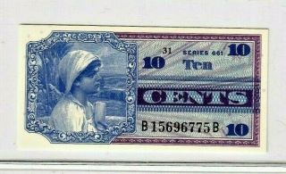 10 Cent " Military Payment Cert.  " Series 661 10 Cent " Mpc " Series 661 Crispy