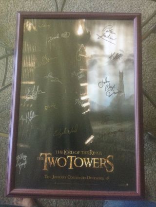 Lord Of The Rings Signed Poster By 17 Including Peter Jackson The Two Towers