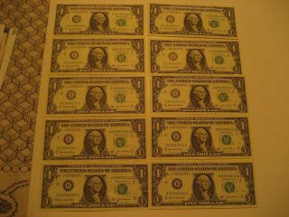2003 Federal Reserve Note One Dollar Bills.  10 $1.  00 Crisp Consecutive Notes