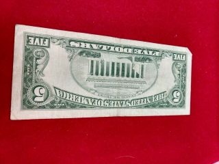 1963 $5 STAR Red Seal United States Note Bill Low Serial Number Circulated 2 2