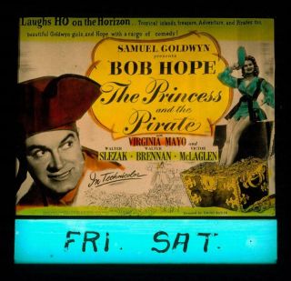 The Princess And The Pirate,  1944,  Movie Glass Slide,  Bob Hope,  Virginia Mayo