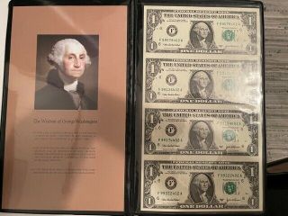 World Reserve Monetary Exchange 4 2003 Uncut $1 Bills Sheet,  Folder & Gift Box