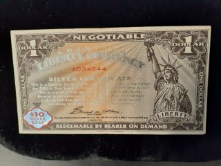 December 30,  1998 American Liberty Currency Silver Certificate