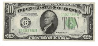 Crisp 1934a $10.  00 Uncirculated Federal Reserve Note Great Collectible