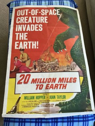 Vintage Movie Poster Theater 20 Million Miles To Earth 1957 Monster
