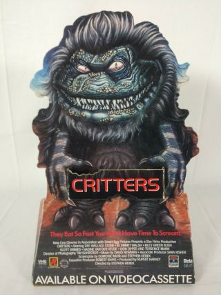 1986 - Critters - Video Store Vhs Promo Counter Top Display Standee