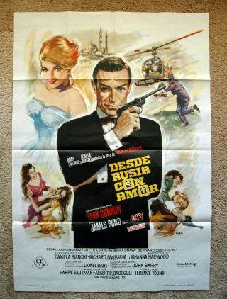 Vintage James Bond 007 From Russia With Love Movie Poster 1sh Film Art