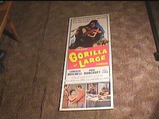 Gorilla At Large 1954 Insert 14x36 Movie Poster Horror