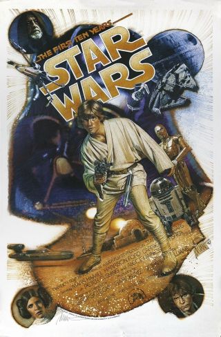 1987 Star Wars First Ten Years Drew Struzan Printed Signed Poster Print