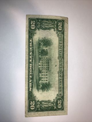 Series 1934 A Green Seal Federal Reserve $20 Twenty Dollars Note San Francisco 2