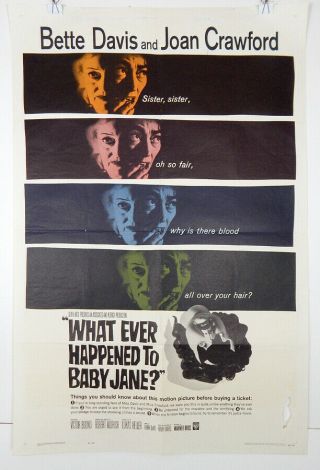 What Ever Happened To Baby Jane - 1962 Movie Poster - Davis - Crawford