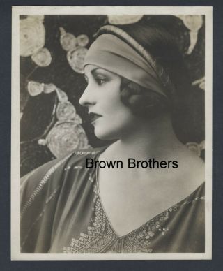 Vintage 1920s Hollywood Stunning Unknown Actress W/headband Oversized Dbw Photo
