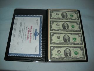 2003 G $2 Dollar Bills Uncut Sheets " World Reserve Monetary Exchange " Binder 3