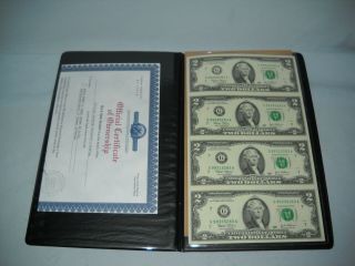 2003 G $2 Dollar Bills Uncut Sheets " World Reserve Monetary Exchange " Binder 4