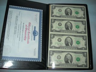2003 G $2 Dollar Bills Uncut Sheets " World Reserve Monetary Exchange " Binder 1
