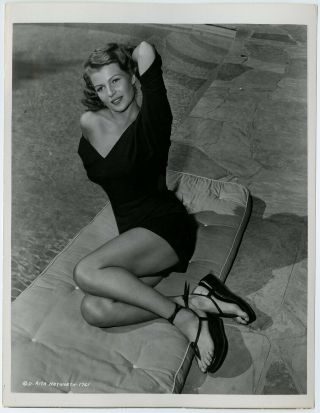 Sensual Poolside Pin - Up Girl Rita Hayworth Vintage 1953 Robert Coburn Photograph
