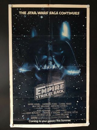 The Empire Strikes Back Advance One Sheet Poster 1979 - 27 " X 41 " Vg,  /ex