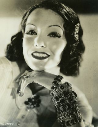 Tragic Hollywood Star Lupe Vélez Large Format 1934 Glamour Photograph
