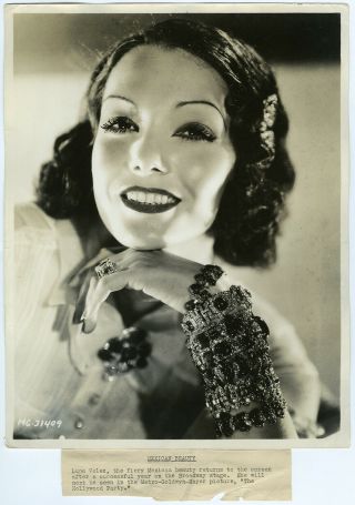 Tragic Hollywood Star Lupe Vélez Large Format 1934 Glamour Photograph 2